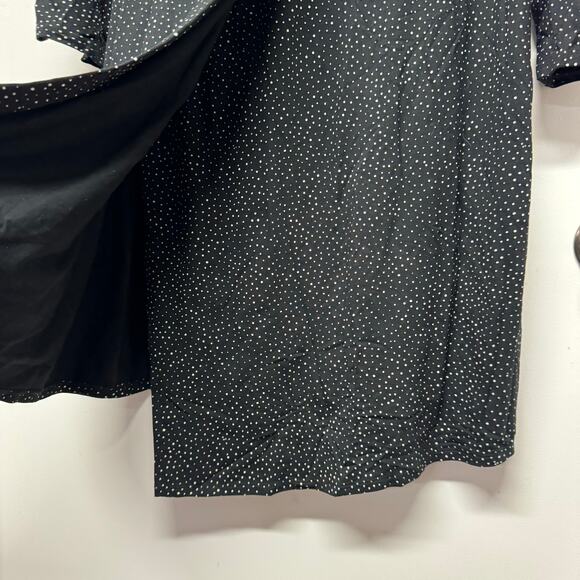 J.Jill Wearever Collection Black Polka Dot Long Sleeve Jersey Dress Small Petite - Picture 8 of 13